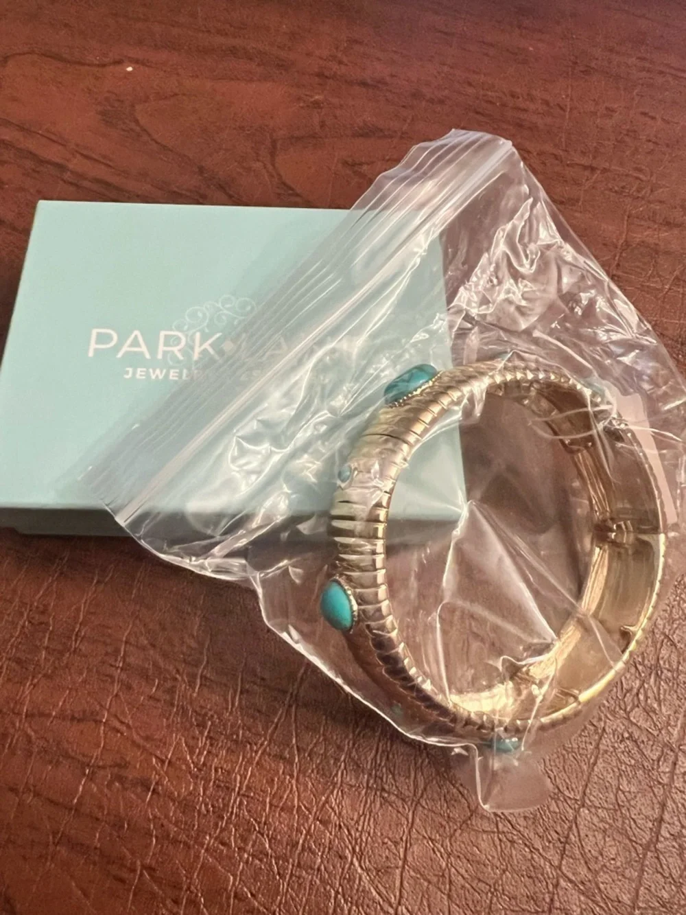 Park Lane RAE Gold and Turquoise Bangle Bracelet, Stretch to Fit,